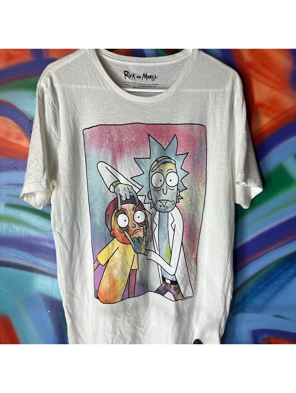 EUC Men's Rick & Morty White T-Shirt Size M